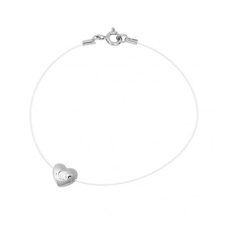 Bracelet Cœur Véritable Diamant 0,05 Carats