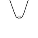 Collier Véritable Diamant 0,03 Carats Serti 4 Griffe