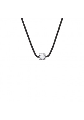 Collier Véritable Diamant 0,03 Carats Serti 4 Griffe