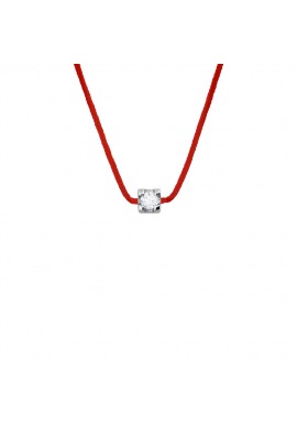 Collier Véritable Diamant 0,03 Carats Serti 4 Griffe