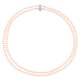 Collier Double Rang de   - Fermoir Cylindrique en Argent Massif