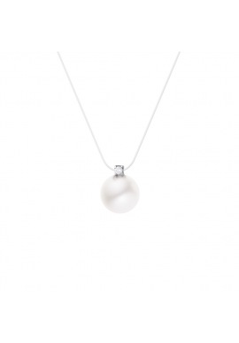 Collier Véritable Diamant 0,05 Carats & Perle d'Eau Douce