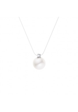 Collier Véritable Diamant 0,05 Carats & Perle d'Eau Douce