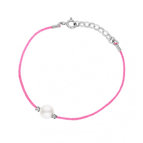 Bracelet 2 Véritables Diamants & Perle