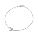 Bracelet Cœur Véritable Diamant 0,05 Carats