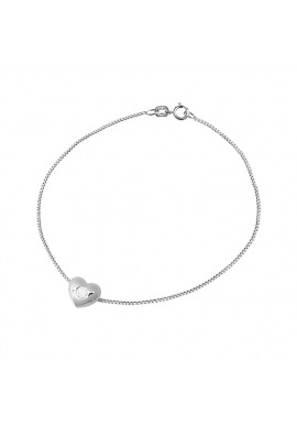 Bracelet Cœur Véritable Diamant 0,05 Carats