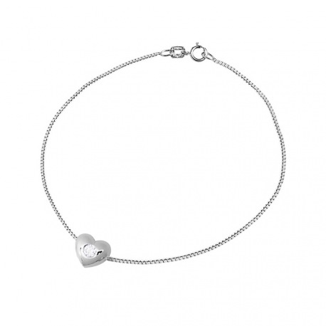 Bracelet Cœur Véritable Diamant 0,05 Carats