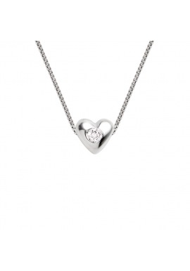 Collier Cœur Véritable Diamant 0,05 Carats