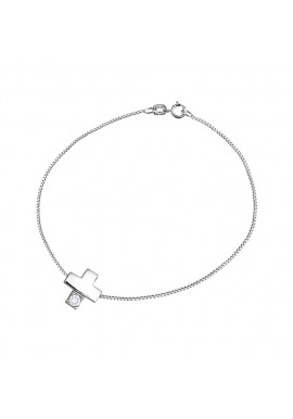 Bracelet Croix Véritable Diamant 0,05 Carats