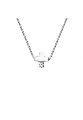 Collier Croix Véritable Diamant 0,05 Carats