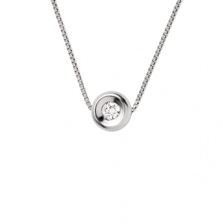 Collier Véritable Diamant 0,05 Carats Serti Clos