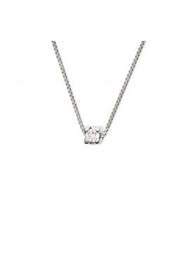 Collier Véritable Diamant 0,05 Carats Serti 4 Griffe