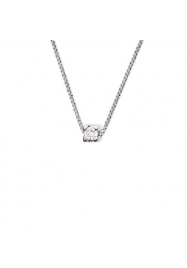 Collier Véritable Diamant 0,05 Carats Serti 4 Griffe