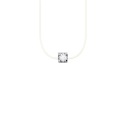 Collier Véritable Diamant 0,03 Carats Serti 4 Griffe