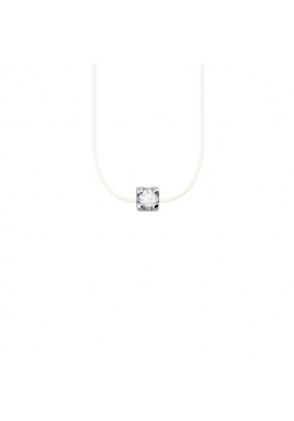 Collier Véritable Diamant 0,03 Carats Serti 4 Griffe