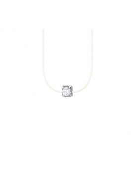 Collier Véritable Diamant 0,05 Carats Serti 4 Griffe