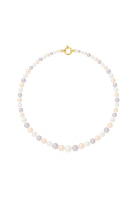 Collier Rang Chute - Fermoir Anneau Marin Or Jaune