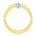 Bracelet Double Rang de   - Fermoir Cylindrique Argent Massif