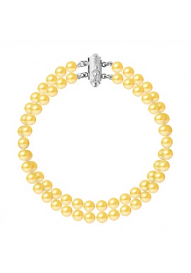 Bracelet Double Rang de   - Fermoir Cylindrique Argent Massif