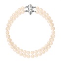 Bracelet Double Rang de   - Fermoir Cylindrique Argent Massif