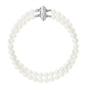 Bracelet Double Rang de   - Fermoir Cylindrique Argent Massif