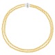Collier Double Rang de   - Fermoir Cylindrique en Argent Massif