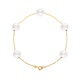 Bracelet Chaine Singapour en Or Jaune & Perle