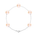 Bracelet Chaine Singapour en Or Blanc & Perle