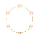 Bracelet Chaine Singapour en Or Jaune & Perle