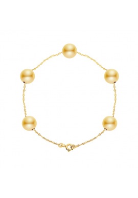Bracelet Chaine Singapour en Or Jaune & Perle
