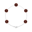 Bracelet Chaine Singapour en Or Blanc & Perle